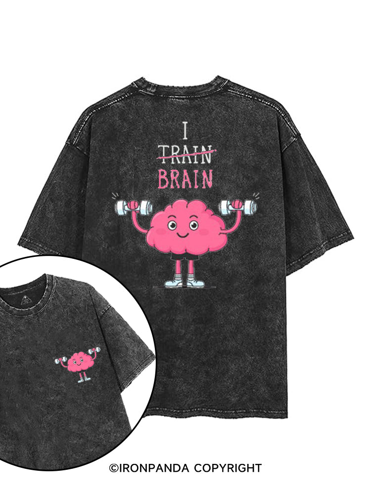 I BRAIN printed Gym Shirt