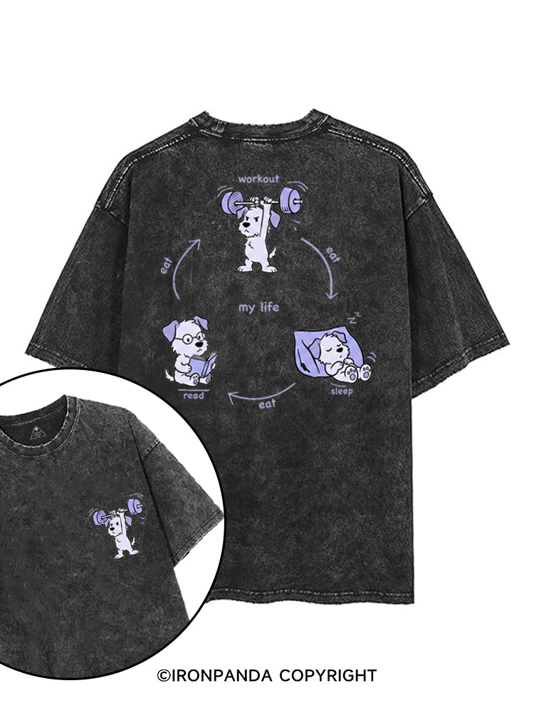 MY LIFE printed Gym Shirt