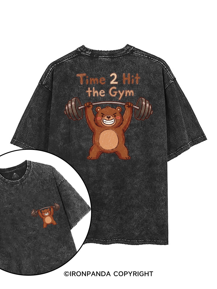 TIME 2 HIT THE GYM printed Gym Shirt