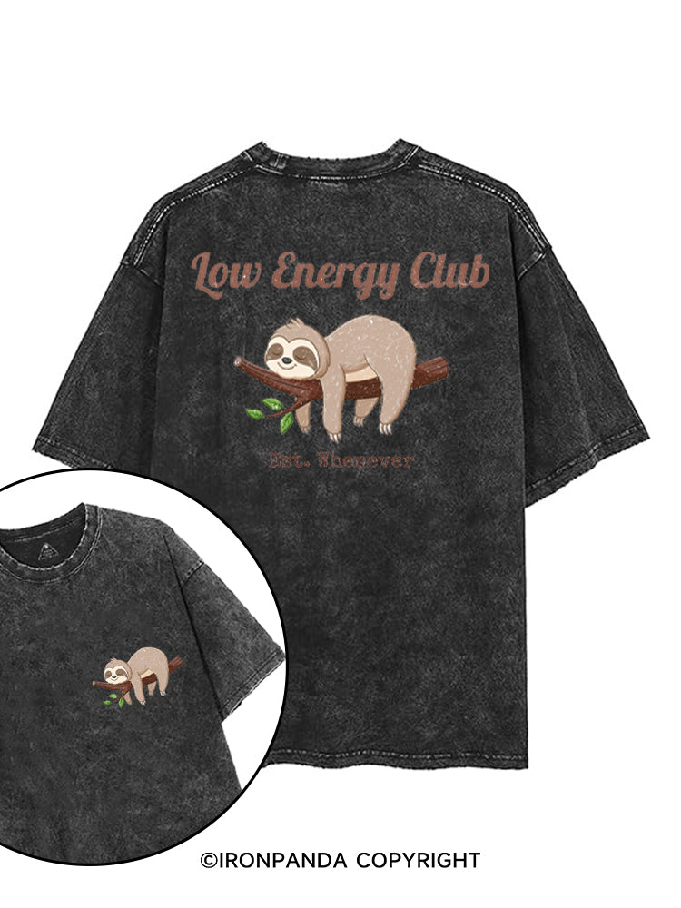 LOW ENERGY CLUB EST. WHENEVER printed Gym Shirt