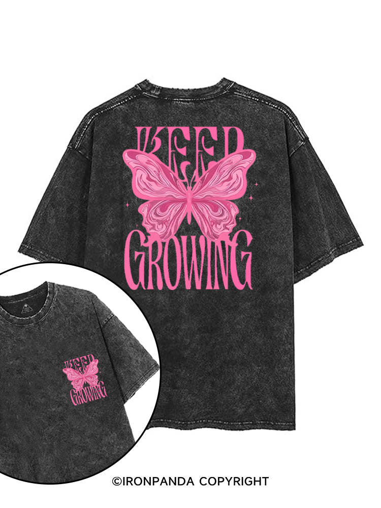 KEEP GROWING printed Gym Shirt