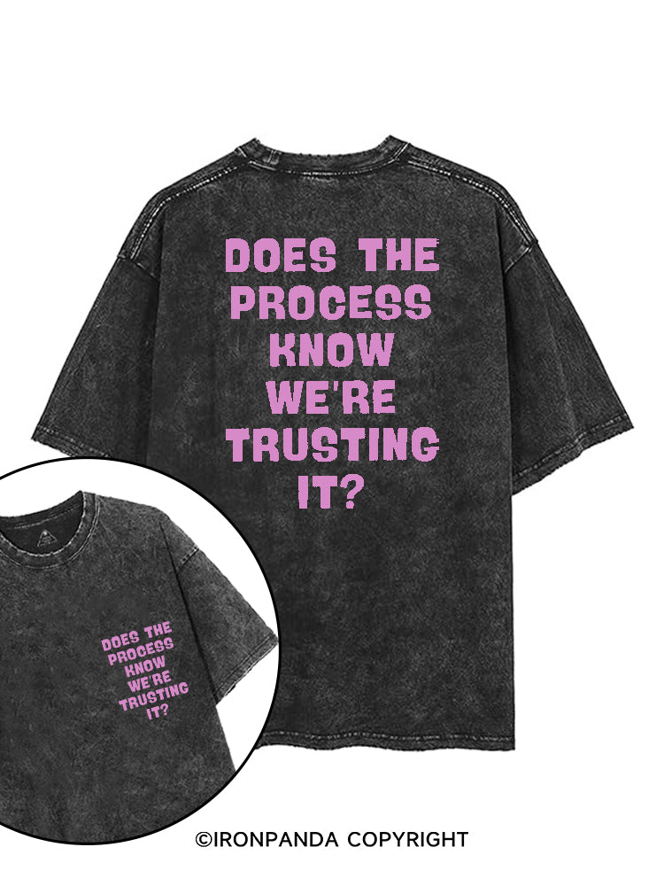 DOES THE PROCESS KNOW WE'RE TRUSTING IT? printed Gym Shirt