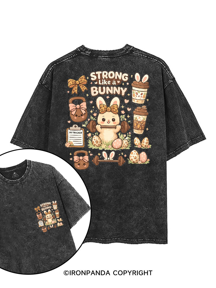 STRONG LIKE A BUNNY printed Gym Shirt