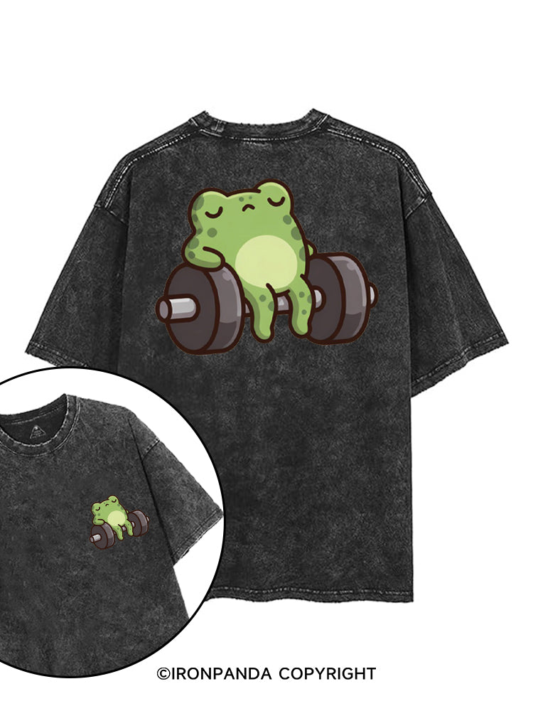 LAZY RIBBIT LIFTER printed Gym Shirt