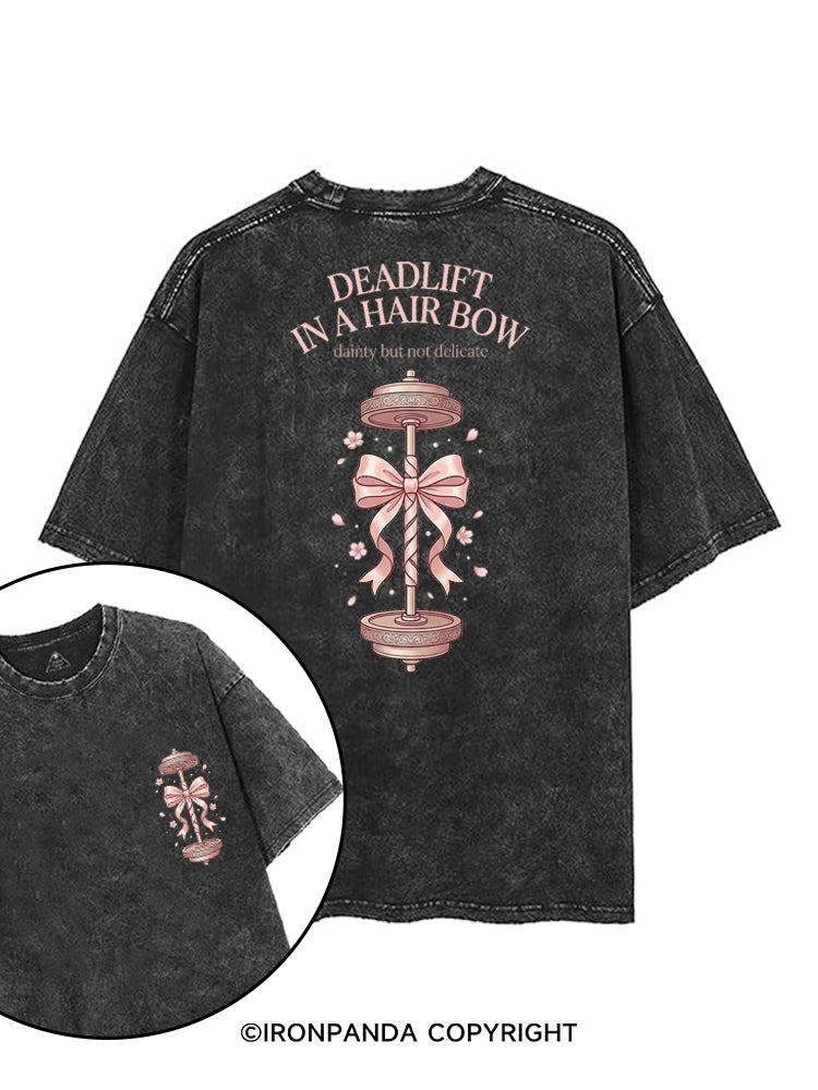 DEADLIFT IN A HAIR BOW printed Gym Shirt