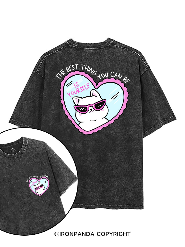 THE BEST THING YOU CAN BE IS YOURSELF printed Gym Shirt