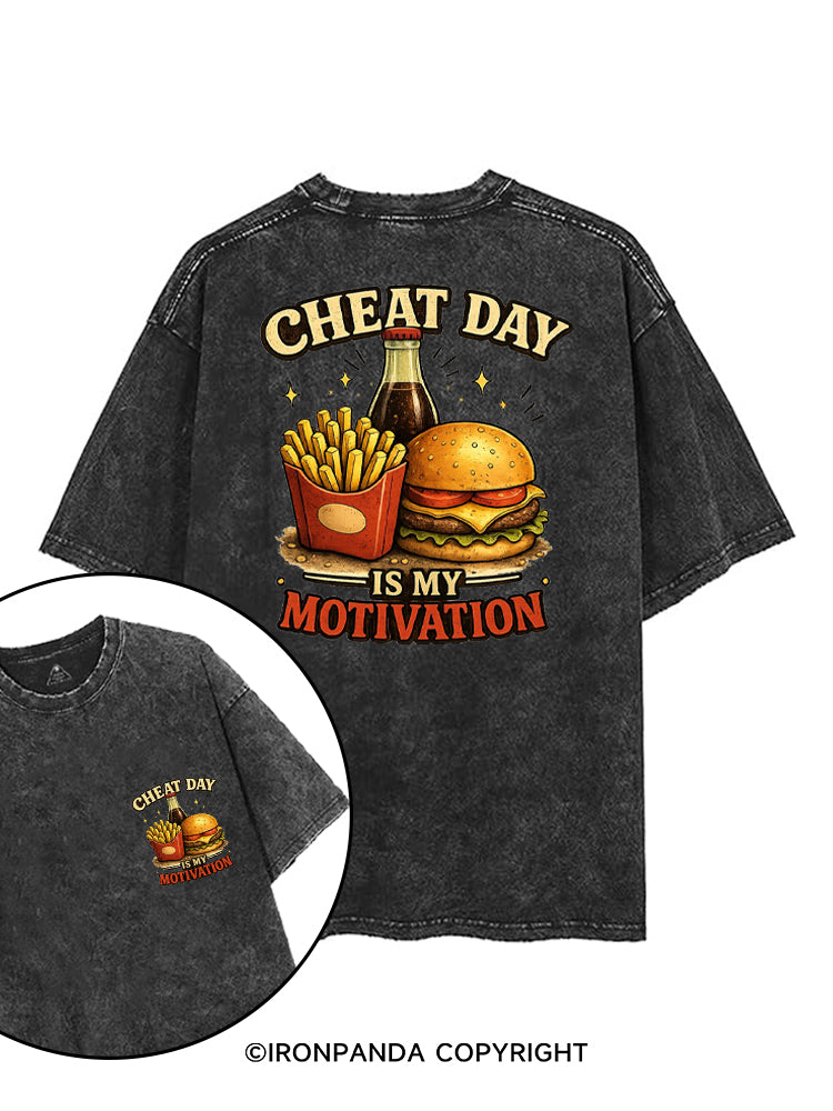 CHEAT DAY IS MY MOTIVATION printed Gym Shirt