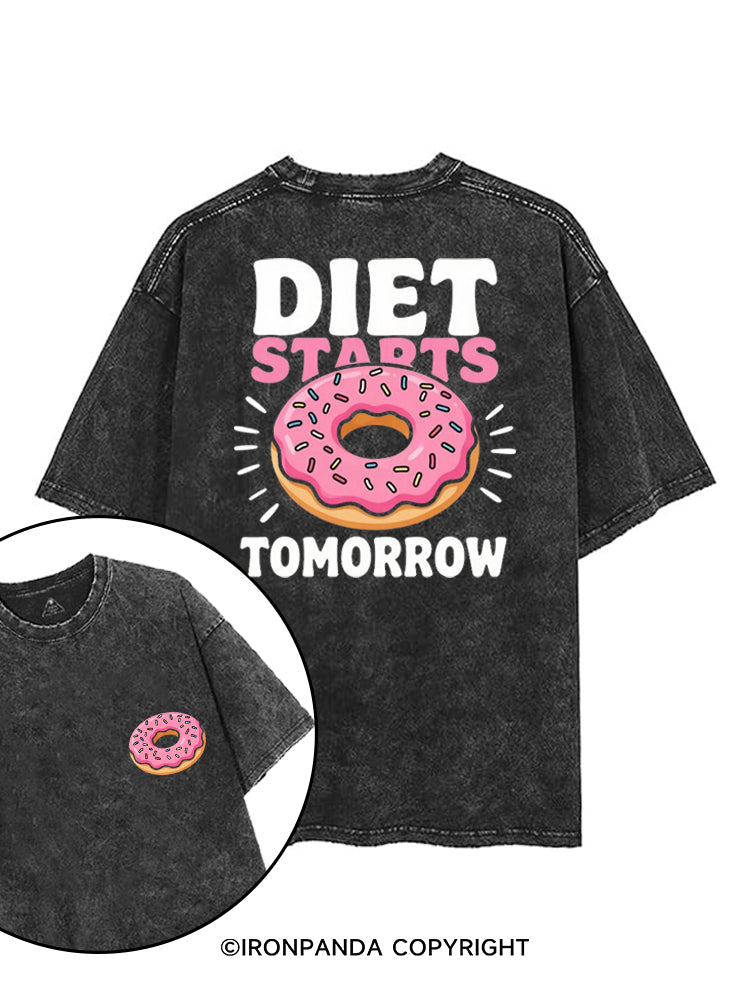 DIET STARTS TOMORROW printed Gym Shirt