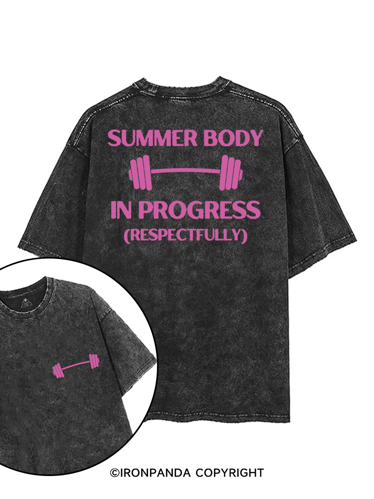 SUMMER BODY IN PROGRESS (RESPECTFULLY) printed Gym Shirt