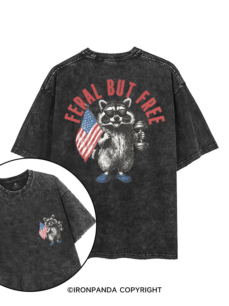 FERAL BUT FREE printed Gym Shirt