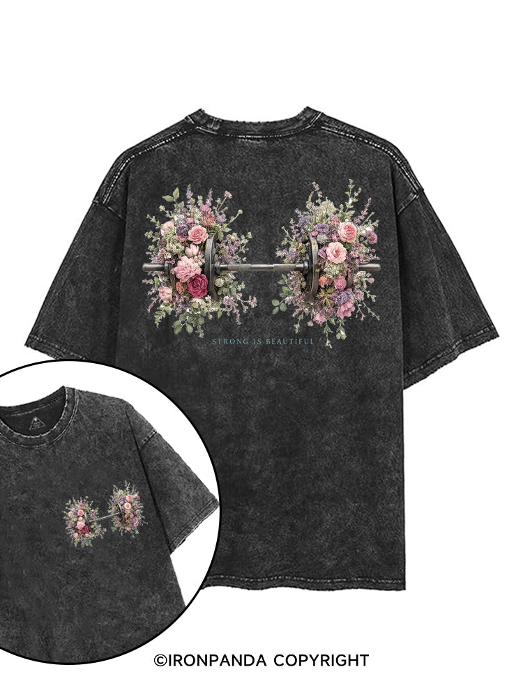 STRONG IS BEAUTIFUL printed Gym Shirt