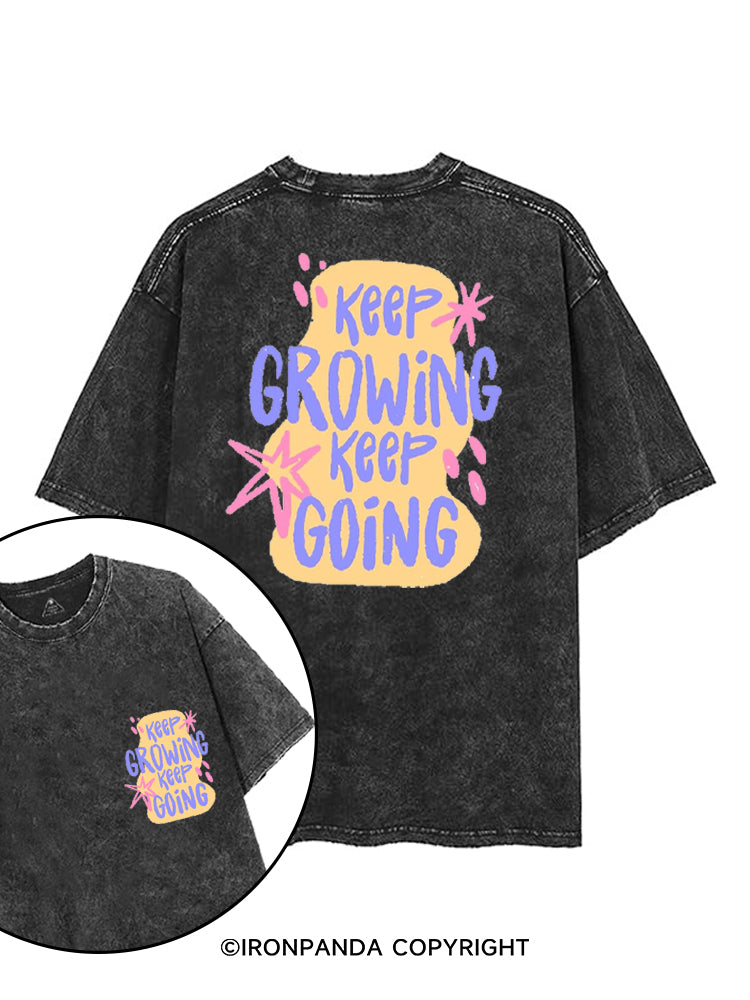 KEEP GROWING KEEP GOING printed Gym Shirt