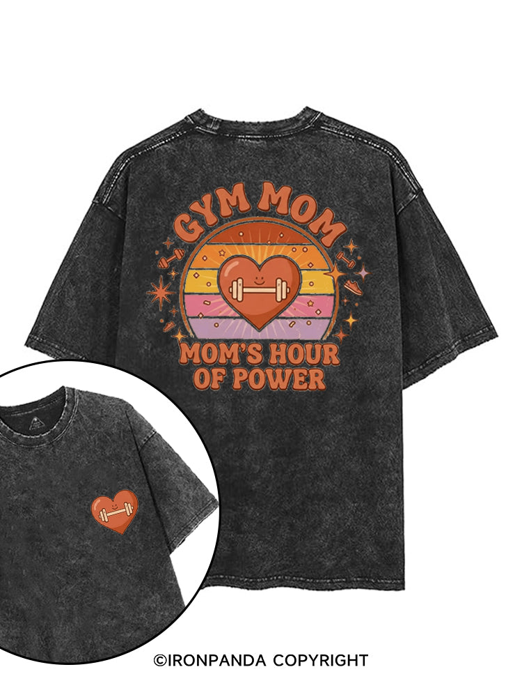 GYM MOM MOM'S HOUR OF POWER printed Gym Shirt