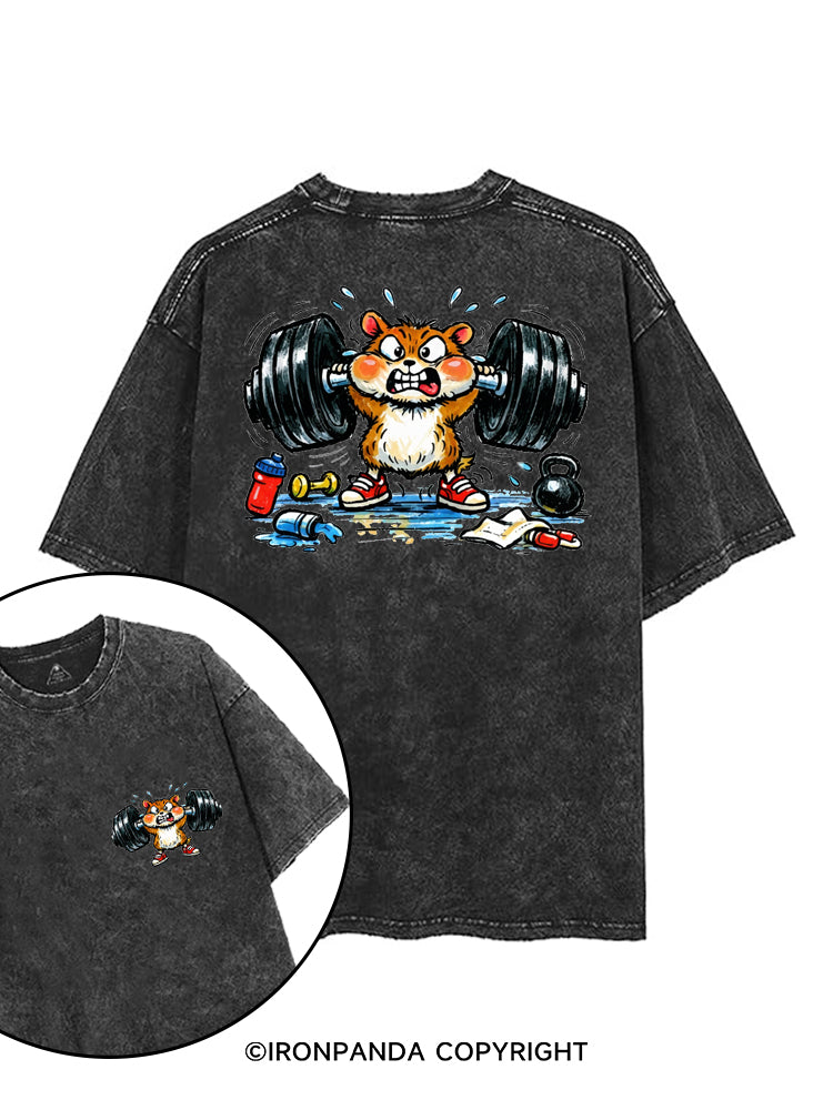 BARBELL BUN printed Gym Shirt