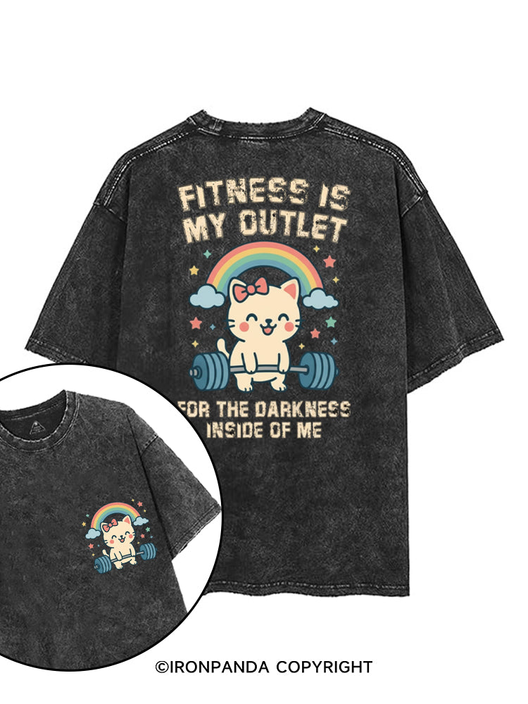 FITNESS IS MY OUTLET FOR THE DARKNESS INSIDE OF ME printed Gym Shirt