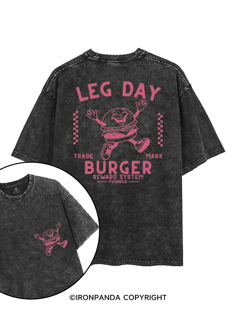 LEG DAY BURGER REWARD SYSTEM printed Gym Shirt