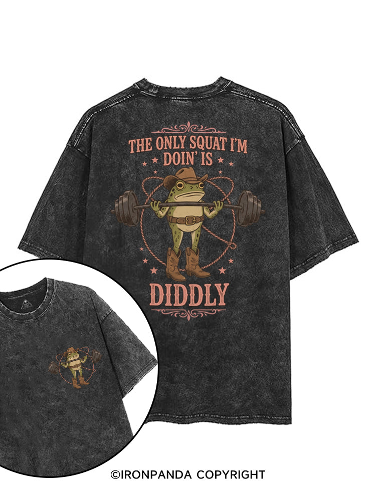 THE ONLY SQUAT I'M DOIN' IS DILLY GYM FROG printed Gym Shirt
