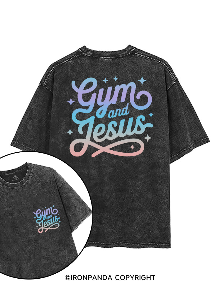 GYM AND JESUS printed Gym Shirt
