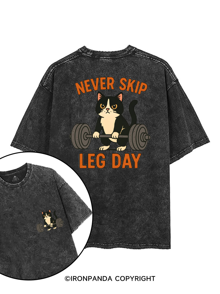 NEVER SKIP LEG DAY printed Gym Shirt