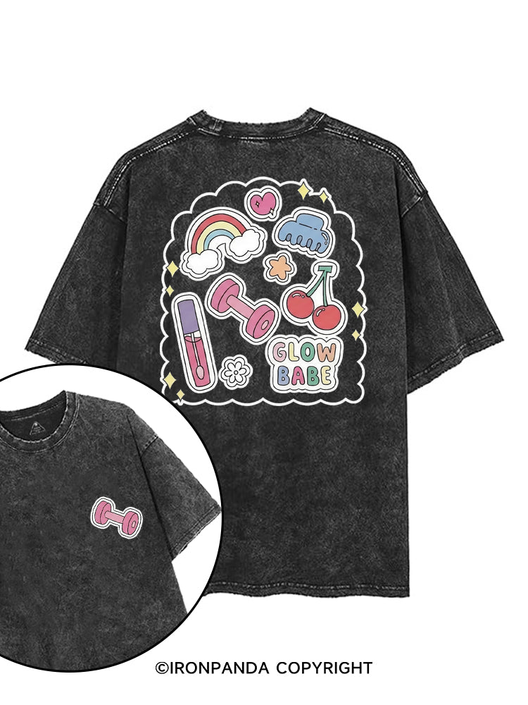 GLOW BABE printed Gym Shirt
