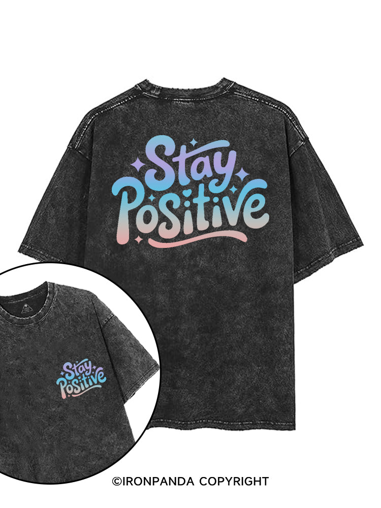 STAY POSITIVE printed Gym Shirt