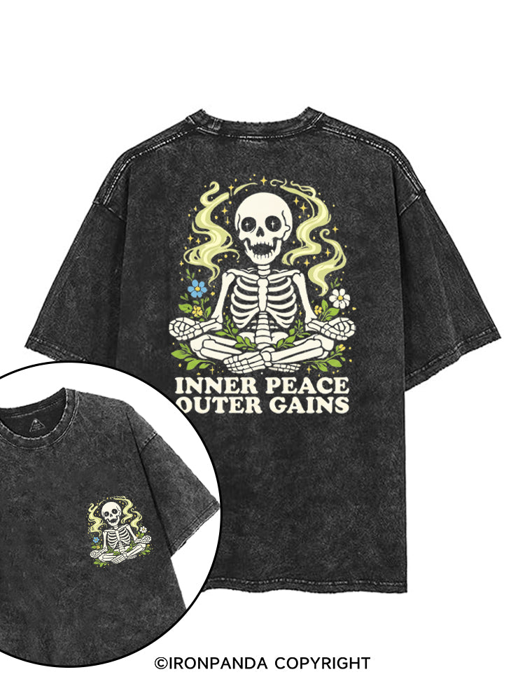 INNER PEACE OUTER GAINS printed Gym Shirt