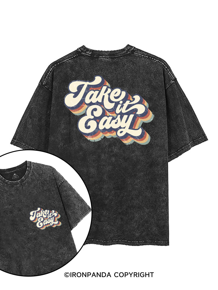 TAKE IT EASY printed Gym Shirt