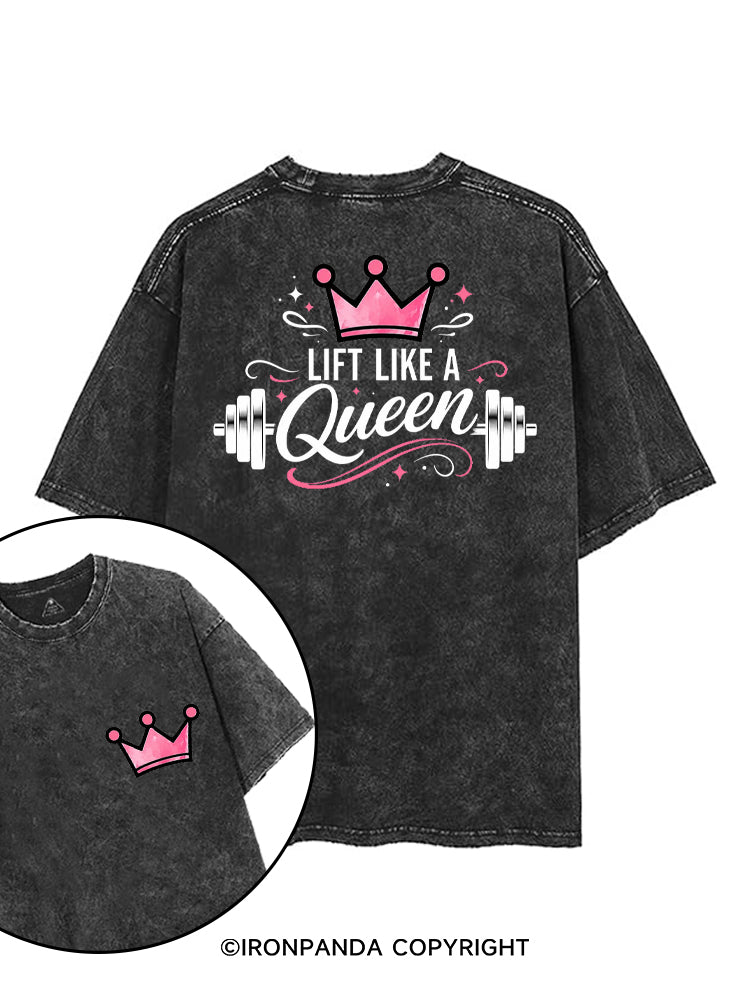 LIFT LIKE A QUEEN printed Gym Shirt