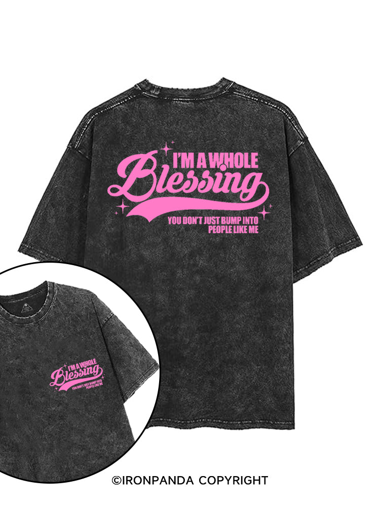 I'M A WHOLE BLESSING printed Gym Shirt