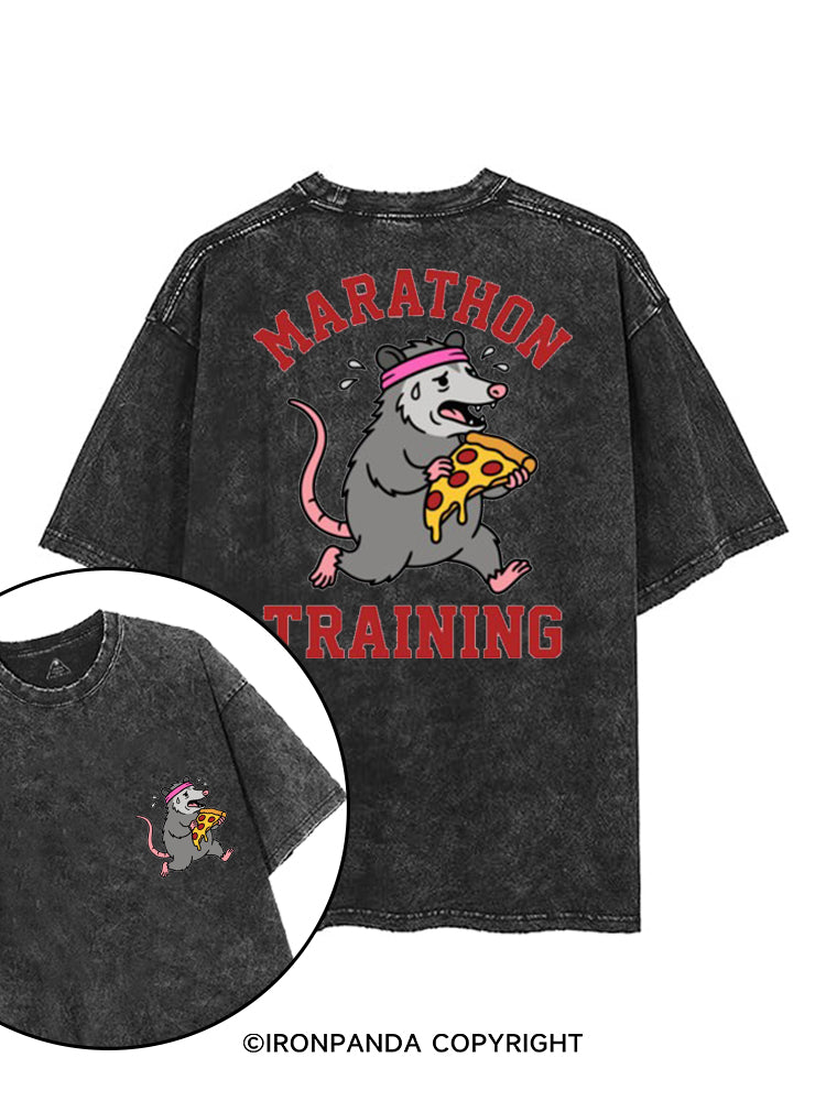 MARATHON TRAINING printed Gym Shirt