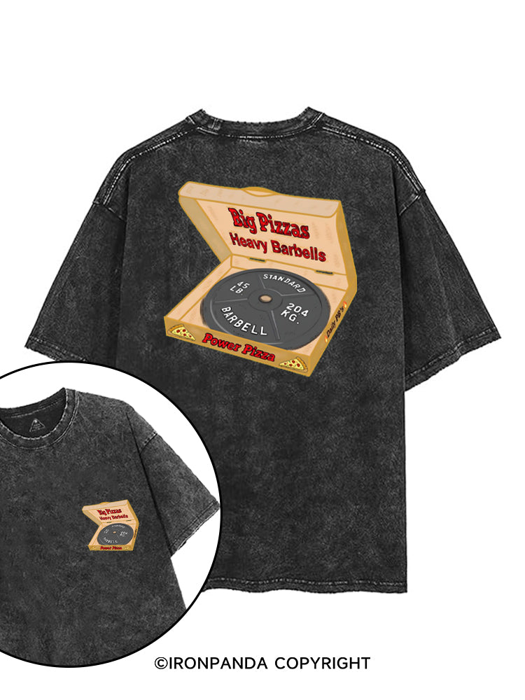 BIG PIZZAS HEAVY BARBELLS printed Gym Shirt