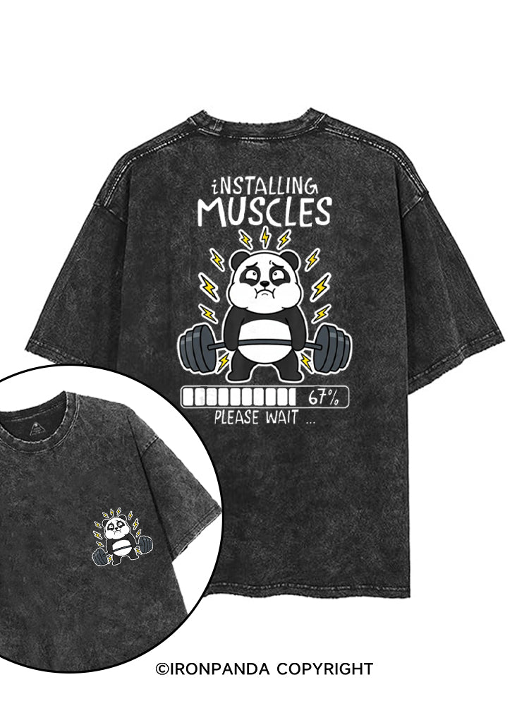 INSTALLING MUSCLES PLEASE WAIT printed Gym Shirt