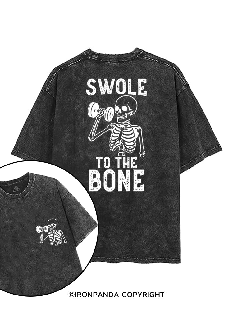 SWOLE TO THE BONE printed Gym Shirt