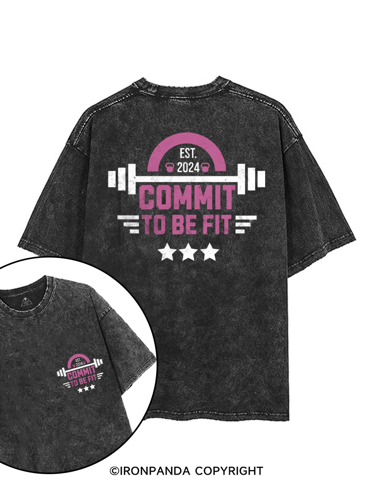 COMMIT TO BE FIT printed Gym Shirt