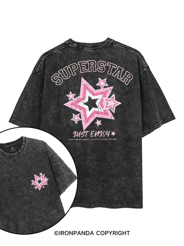 SUPERSTAR JUST ENJOY printed Gym Shirt