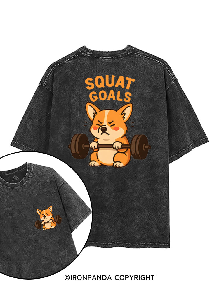 SQUAT GOALS printed Gym Shirt