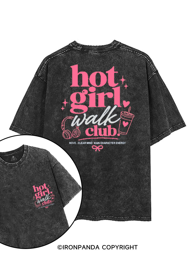 HOT GIRL WALK CLUB printed Gym Shirt