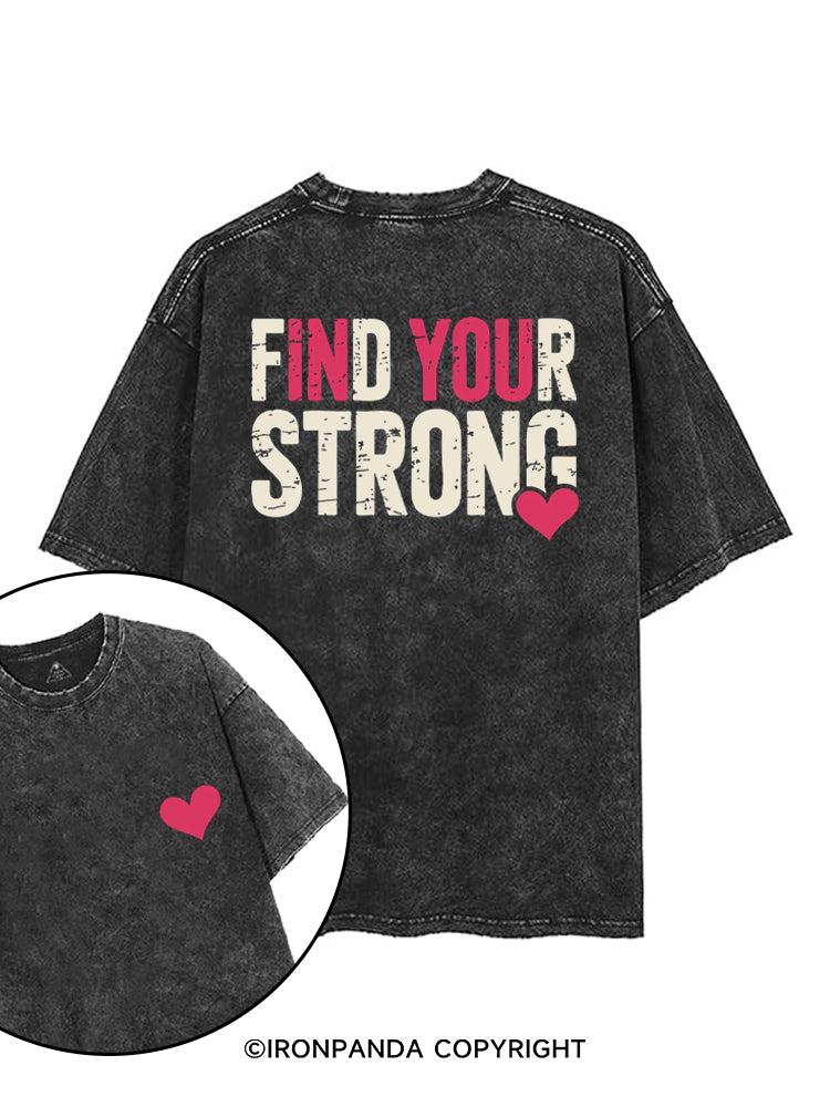 FIND YOUR STRONG printed Gym Shirt