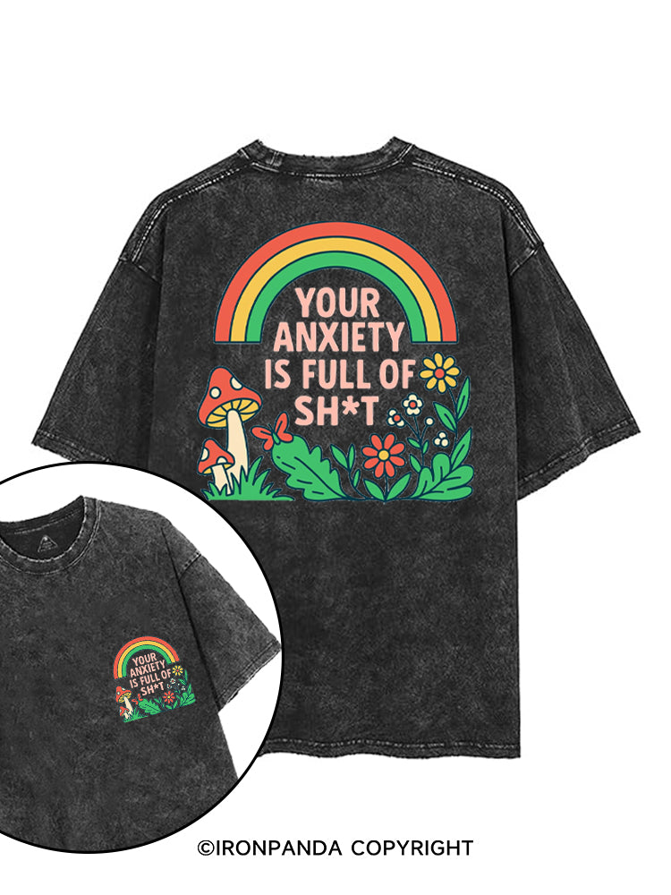 YOUR ANXIETY IS FULL OF SH*T printed Gym Shirt