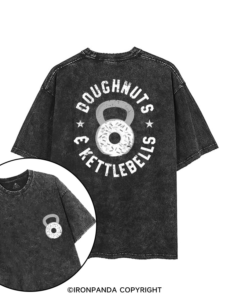 DOUGHNUTS & KETTLEBELLS printed Gym Shirt