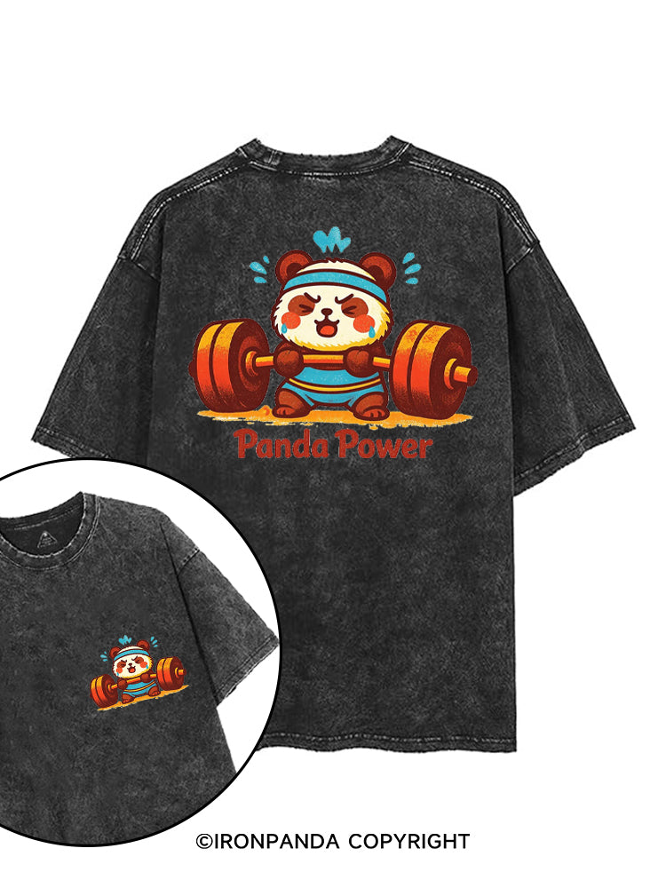 PANDA POWER printed Gym Shirt