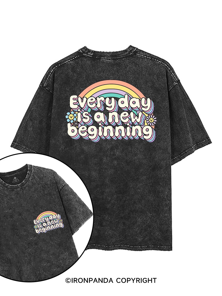 EVERY DAY IS A NEW BEGINNING printed Gym Shirt