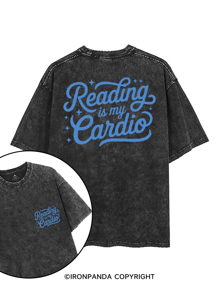READING IS MY CARDIO printed Gym Shirt