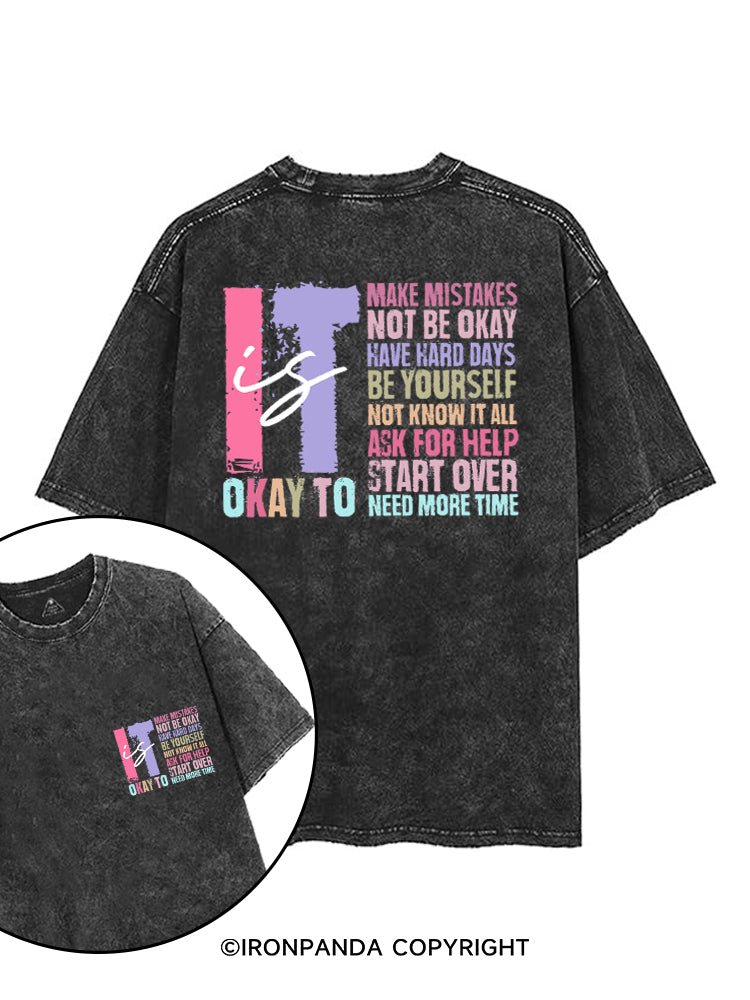 IT IS OKAY TO MAKE MISTAKES printed Gym Shirt