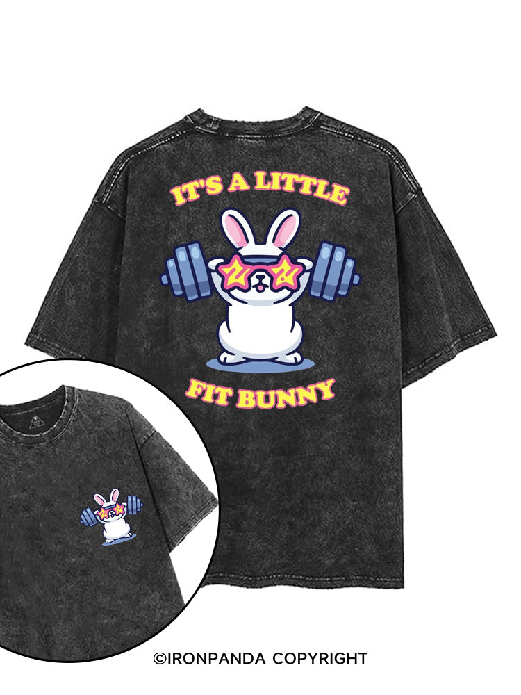 IT'S A LITTLE FIT BUNNY printed Gym Shirt