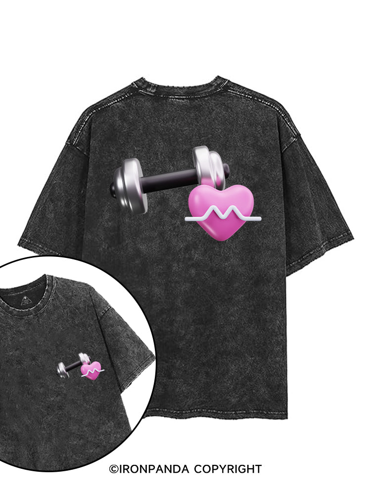 IRON HEARTBEAT printed Gym Shirt