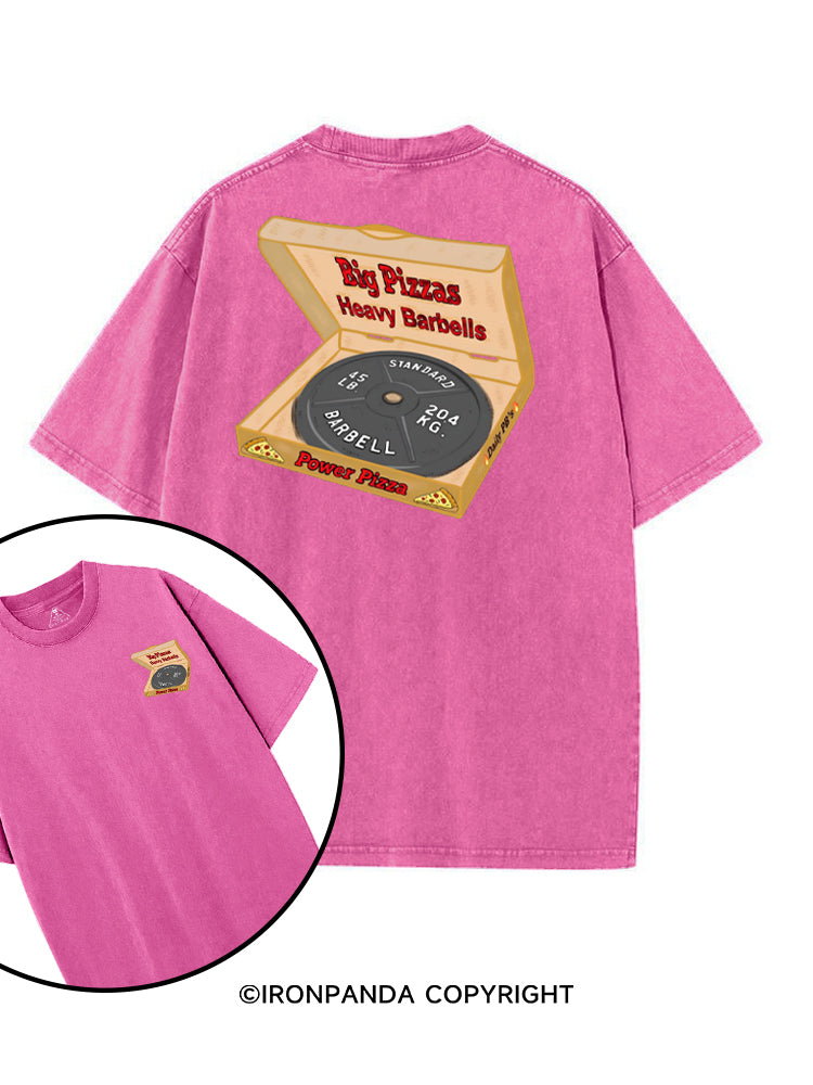 BIG PIZZAS HEAVY BARBELLS printed Gym Shirt