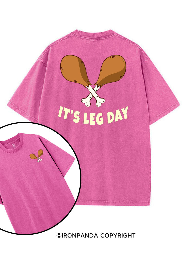 IT'S LEG DAY CHICKEN printed Gym Shirt