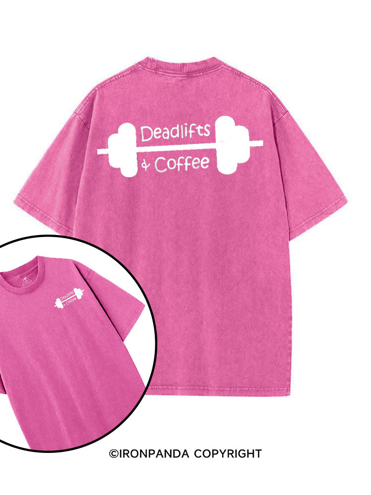 DEADLIFTS & COFFEE WORKOUT printed Gym Shirt