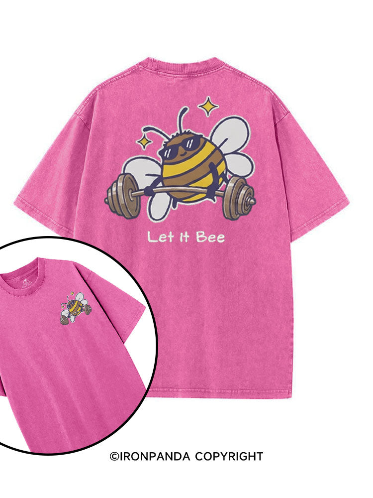 LET IT BEE FUNNY WORKOUT printed Gym Shirt